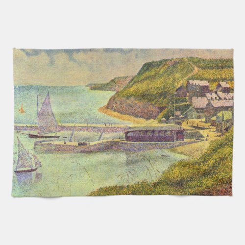 Harbour Port_en_Bessin High Tide by Georges Seurat Towel