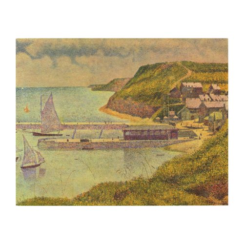 Harbour Port_en_Bessin High Tide by Georges Seurat Wood Wall Decor