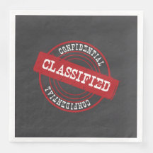 harcoal Classified Party Napkin
