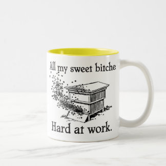 hard at work Two-Tone coffee mug