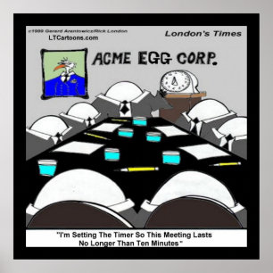 Hard-Boiled Corporate Meeting Funny Poster