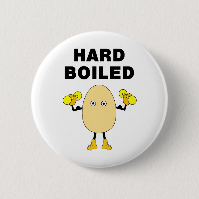 Hard Boiled Egghead Text Button (Front)