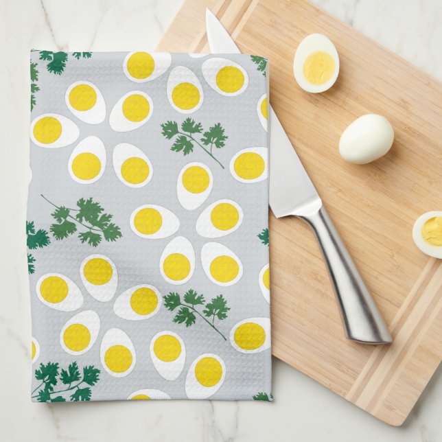 Hard Boiled Eggs Kitchen Towel (Quarter Fold)