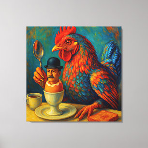 Hard-Boiled Human - Fowl Play at Breakfast Canvas Print