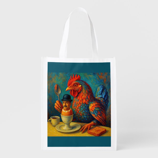 Hard-Boiled Human - Fowl Play at Breakfast Grocery Bag (Front)