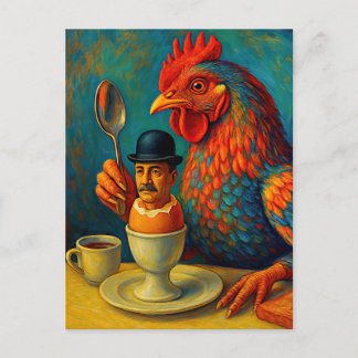 Hard-Boiled Human - Fowl Play at Breakfast Postcard