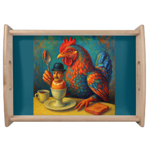 Hard-Boiled Human - Fowl Play at Breakfast Serving Tray