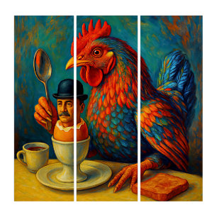 Hard-Boiled Human - Fowl Play at Breakfast Triptych