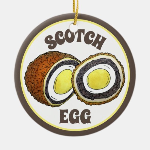 Hard Boiled Scotch Eggs UK British Snack Food Ceramic Ornament