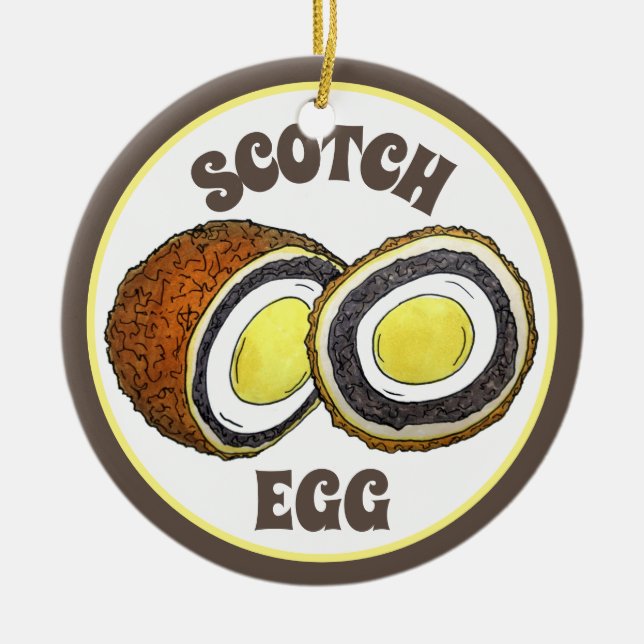Hard Boiled Scotch Eggs UK British Snack Food Ceramic Ornament (Front)
