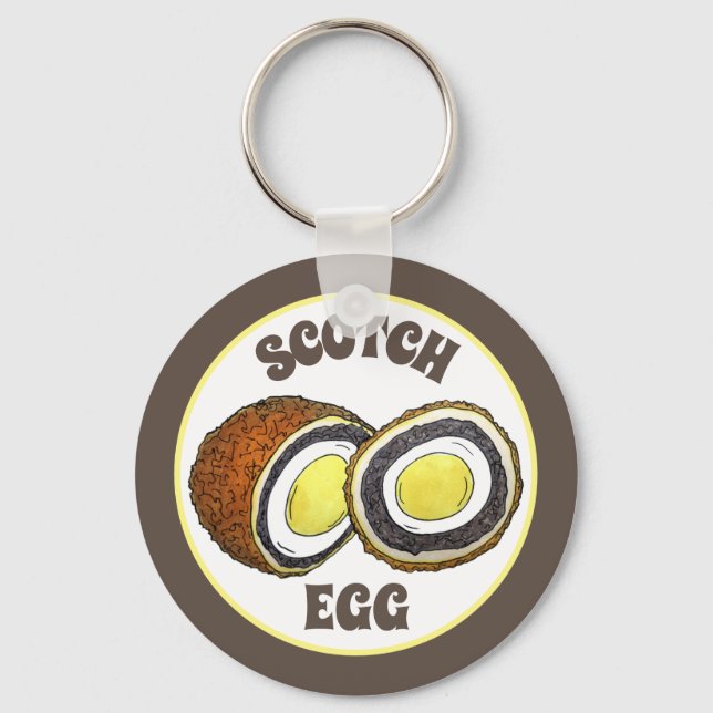 Hard Boiled Scotch Eggs UK British Snack Food Keychain (Front)