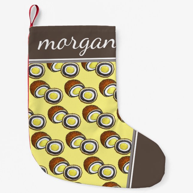 Hard Boiled Scotch Eggs UK British Snack Food Small Christmas Stocking (Front)