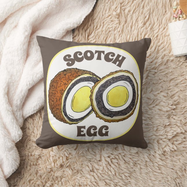 Hard Boiled Scotch Eggs UK British Snack Food Throw Pillow (Blanket)