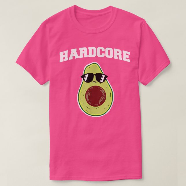 Hard Core Avocado Funny Avocado With Sunglasses484 T-Shirt (Design Front)