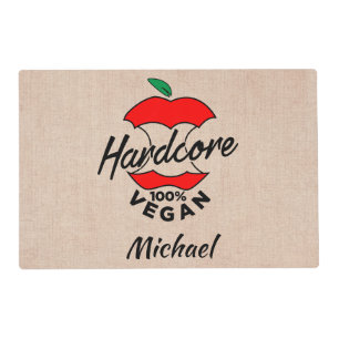 Hard Core Vegan, Apple Core Vegan, Hardcore Vegan Placemat