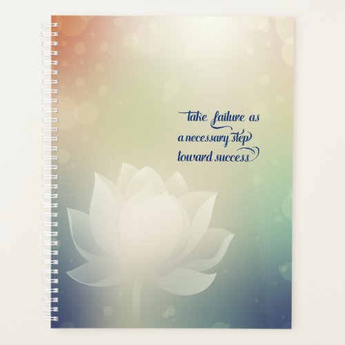   Hard cover Green Lotus  Quote of failure Planner