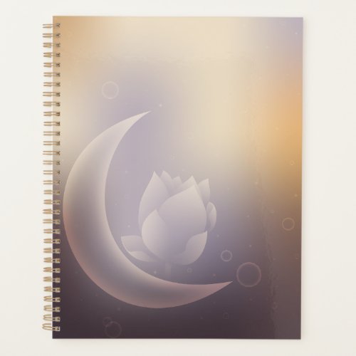 Hard cover Lotus bud on purple background Planner