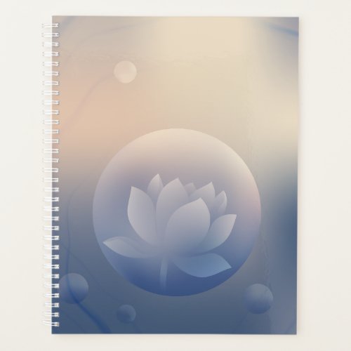 Hard cover Lotus in bubble on blue background Planner