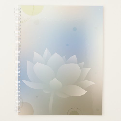 Hard cover Lotus on blue and green background Planner