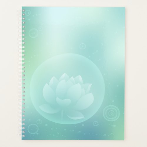 Hard cover Lotus on green background Planner