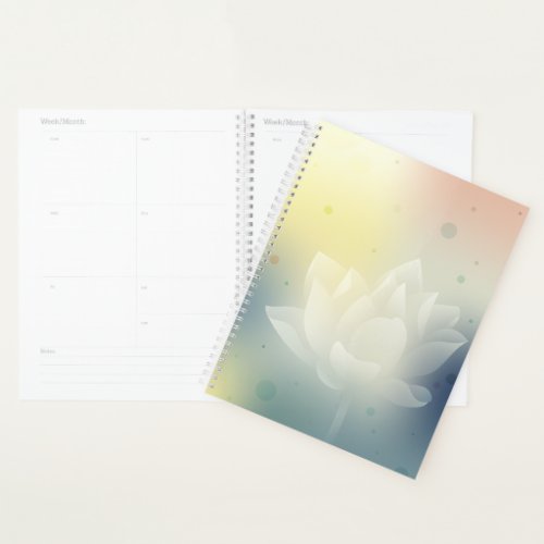 Hard cover Lotus on green background Planner