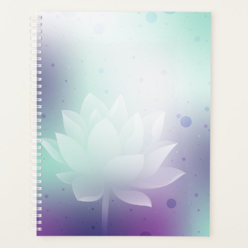 Hard cover Lotus on green background Planner