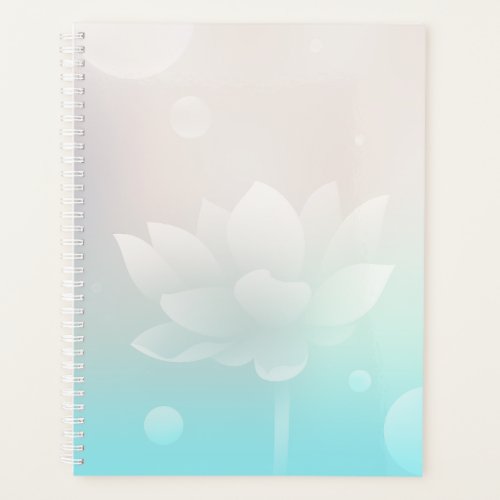 Hard cover Lotus on turquoise background Planner