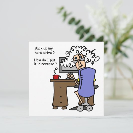 Hard Drive Back Up Humorous (Standing Front)