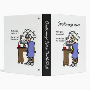 Hard Drive Back Up Humorous 3 Ring Binder