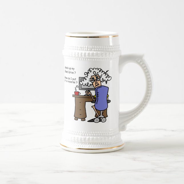 Hard Drive Back Up Humorous Beer Stein (Right)