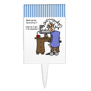 Hard Drive Back Up Humorous Cake Topper
