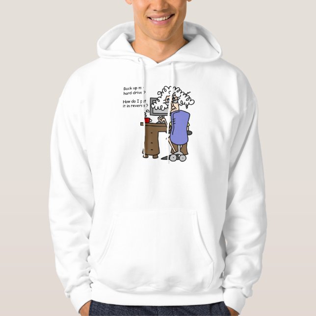 Hard Drive Back Up Humorous Hoodie (Front)