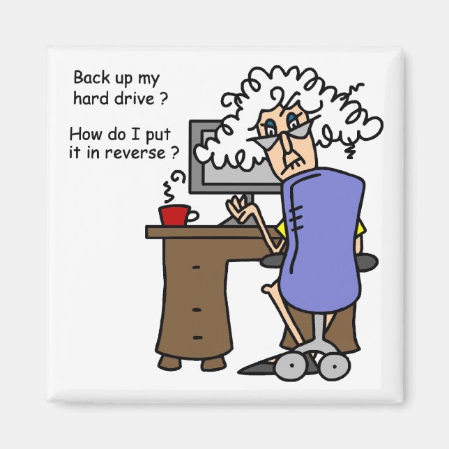 Hard Drive Back Up Humorous Magnet (Front)