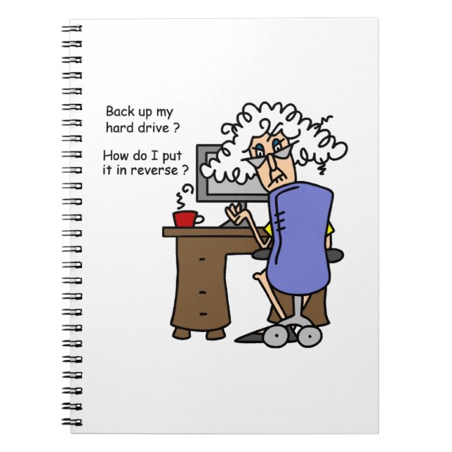 Hard Drive Back Up Humorous Notebook (Front)