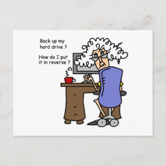 Hard Drive Back Up Humorous Postcard