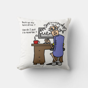 Hard Drive Back Up Humorous Throw Pillow