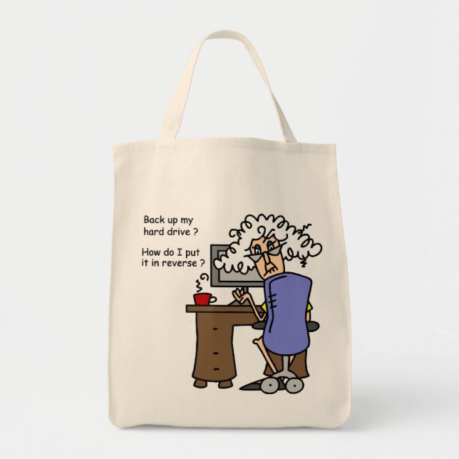 Hard Drive Back Up Humorous Tote Bag (Front)
