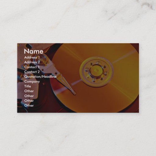 Customizable Hard drive with golden platter business cards