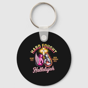 Hard Fought Hallelujah Boxing Gloves Faith _1 Keychain