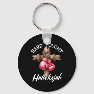 Hard Fought Hallelujah Boxing Gloves God Faith Jes Keychain