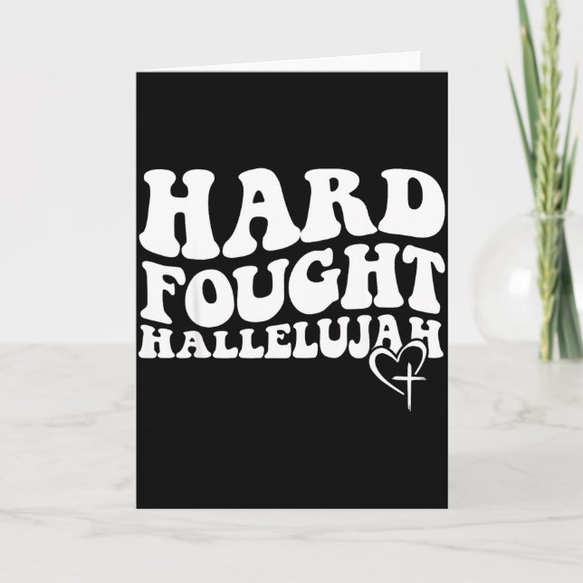 Hard Fought Hallelujah Retro Groovy Jesus  Card (Front)