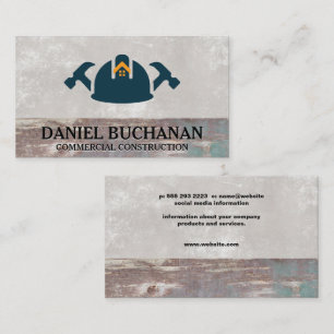 Hard Hat and Hammers Building Construction Business Card