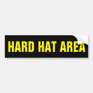 Hard Hat Area Safety Bumper Sticker