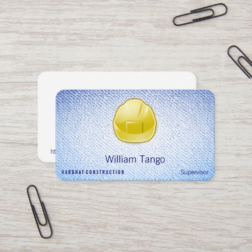 Hard Hat Construction Architect on Gradient Business Card Templates