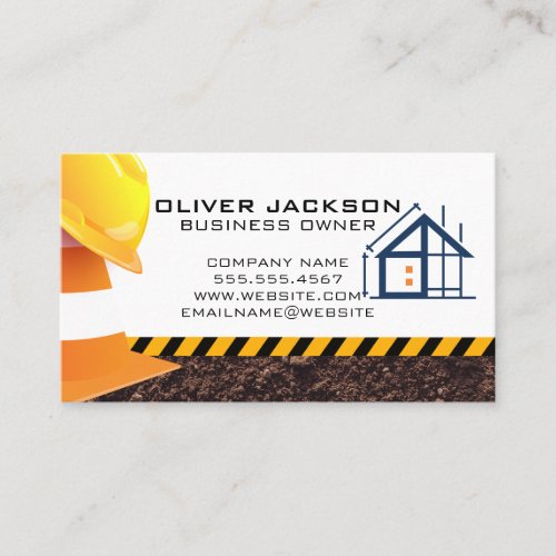 Hard Hat | Construction Cone Crane | Builder Business Card