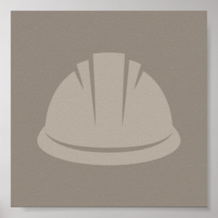 Hard Hat Construction Hat Icon CUSTOM COLOR Poster