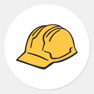 Hard hat construction helmet classic round sticker