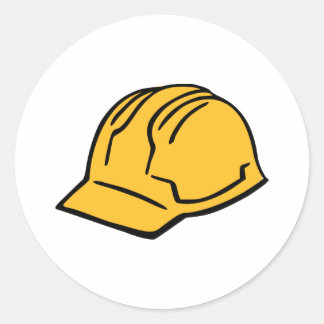 Hard hat construction helmet classic round sticker