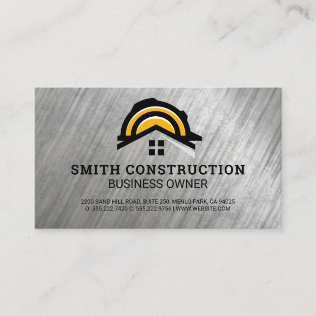 Hard Hat | Construction Vehicle | Builder Business Card (Front)