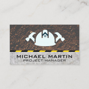 Hard Hat Hammers Pulley Hook Construction Business Card